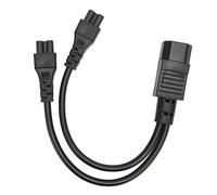 OVAQUIXI Cordon d'alimentation Répartiteur, IEC320 C14 Mâle vers Double IEC320 C5 Femelle avec Boîtier en PVC Ignifuge, pour Adaptateurs D'ordinateur Portable, Moniteurs, Imprimantes 32