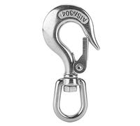 OVAQUIXI Crochet de Levage à œil Pivotant Durable, Crochet de sécurité en Acier Inoxydable pour L'exploitation Minière Industrielle et le Chargement Ferroviaire, Argent 304 1 Pièce (650KG)