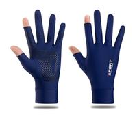 OVAQUIXI de Protection Solaire, Protection Respirante en Soie Glacée, Antidérapants à Deux Doigts pour la Conduite et Les Activités de Plein Air (M)