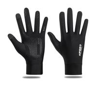 OVAQUIXI de Protection Solaire, Protection Respirante en Soie Glacée, Antidérapants à Deux Doigts pour la Conduite et Les Activités de Plein Air (Doigt Complet L)