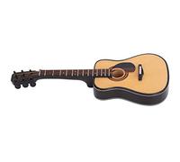 OVAQUIXI Décoration de Modèle de Mini Guitare en Bois avec Support, 20,1 Cm | Ornement Miniature D’instrument Fait Main, Finition Peinte Lisse, Présentation pour Chambre et Bureau, Inclut un étui
