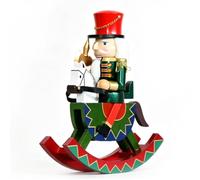 OVAQUIXI Décoration de Table en Casse-Noisette en Bois, 30 Cm pour | Green Vintage, Corps Vert et Chapeau Rouge, Mélange de Criquets en Pin Peint à la Main, Figurine de Bureau Robuste pour