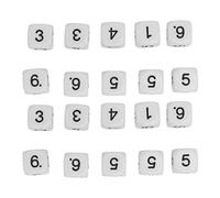 OVAQUIXI Dés Numériques à 6 Faces, Ensemble de Jeu d'enseignement des Mathématiques en Plastique, Parfait pour Les Activités en t Les Jeux de société, 20 Pièces (White)