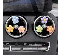 OVAQUIXI Désodorisant de Voiture à Fleurs, Matériau en Résine, 6 Clips Colorés, Parfait pour la Décoration de Voiture, pour les Amoureux des Fleurs et les Femmes (Rose + bleu + vert + jaune + orange