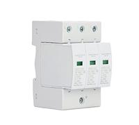 OVAQUIXI Dispositif de Protection PC House Protector 100KA 2,5KV Rail DIN pour Boîte de Distribution Système triphasé à Quatre Fils Fenêtre d'état de Réponse Rapide (3P 385V)