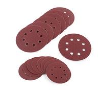 OVAQUIXI Disques à Papier de Verre 5 Pouces 100pcs, Disques de Ponçage Ronds en Alumine à 8 Trou avec Grain 60/80/100/120/240 pour le Polissage du Bois et du Métal
