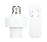 OVAQUIXI Douille D'ampoule sans Fil avec Télécommande, Socle E26 E27, Contrôleur Mural 360 Degrés pour Luminaires à Chaîne de Tirage, sans Câblage Nécessaire (220V)