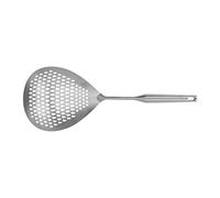 OVAQUIXI Écumoire, Passoire à écumoire, Louche à en Acier Inoxydable 304, Manche Long et Tête Profonde avec un Design en Forme de Goutte D'eau pour Frire Frites, Légumes et (SILVER)