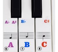 OVAQUIXI Ensemble D'autocollants pour Touches de Piano pour Débutants, Clavier Transparent à 61 Touches Amovibles avec Notes et Chiffres, Idéal pour L'apprentissage des Enfants et des étudiants, PVC