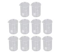 OVAQUIXI Ensemble de 10 Béchers en Verre borosilicaté, Idéal pour une Utilisation en Laboratoire et en Cuisine, Tasses à Mesurer Graduées, capacité de 25 Ml, Conçu Scientifiquement pour les