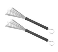 OVAQUIXI Ensemble de 2 Brosses à Tambour Rétractables pour Batteurs de Jazz, Fil D'acier Inoxydable Durable et Matériau en Caoutchouc, Facile à Jouer et à Ranger