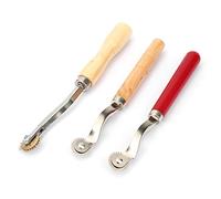 OVAQUIXI Ensemble de 3 Roues à Coudre pour Surpiqûre avec Aiguille Pointue et Manche en Bois, Idéal pour Copier des Dessins ou des Marques D'alignement, pour L'artisanat du Cuir et du Tissu