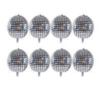OVAQUIXI Ensemble de Ballons 4D en Feuille d'argent, Paquet de 8 Ballons en Aluminium Finition Miroir pour Anniversaire, Mariage, Réception- pour bébé, Décoration de Fête