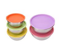 OVAQUIXI Ensemble de Bols à Mélanger Multi-usages en Acier Inoxydable avec Couvercles pour Préparer, Conserver les Aliments dans la Cuisine