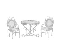 OVAQUIXI Ensemble de Chaises de Table Blanches Miniatures, Mini Meubles en Métal (White)