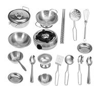 OVAQUIXI Ensemble de Cuisine Jouet, Matériau Sûr en Acier Inoxydable Aide Les Enfants à Comprendre Les Ustensiles de Cuisine : Ustensiles, Ensemble de Casseroles Jouets pour Garçons et Filles pour