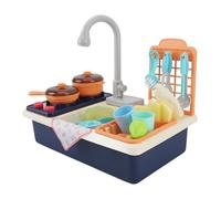 OVAQUIXI Ensemble de Jouets de Cuisine pour Enfants, avec Bassin, Pot, Poêle, Ustensiles de Cuisine, Identification D'évier, Jouet pour Jeux de Rôle pour Enfants, Matière Plastique
