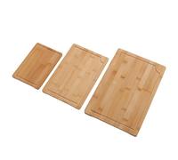 OVAQUIXI Ensemble de Planches à Découper Planches à Découper en Bois avec Poignées Intégrées, 3 Tailles 9 X 6 Po 12 X 8 Po 15 10, Rainures Liquides pour la Préparation des Repas en Cuisine, Viande