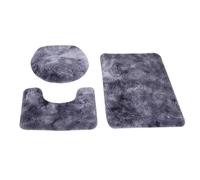 OVAQUIXI Ensemble de Tapis de Salle de Bain, Ensemble de 3 Tapis de Toilette en Fibre de Polyester PVC 50 X 78 Cm, de en Forme de U et Housse de Couvercle, Style Japonais Coréen pour la Décoration