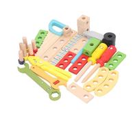 OVAQUIXI Ensemble D'outils en Bois avec Boîte de Rangement, Ensemble de Jouets de Construction DIY pour le Développement Cognitif et les Compétences Pratiques