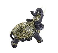 OVAQUIXI Figurine D'éléphant Porte-bonheur, Statue de Richesse, Ornement Décoratif pour la Maison et le Bureau, Matériau en Résine Bleue (Moyen 9,17 X 1,57 pouces)