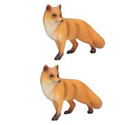 OVAQUIXI Figurine Réaliste, Modèle de Renard Roux Réaliste, Jouet pour L'éducation, Récréation, Figurines de Renard Roux en PVC 2 Pièces