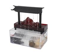 OVAQUIXI Fontaine d'eau de Table Alimentée par USB, avec Ornement de Scène de Galets et Conception de Lumière LED pour la Maison et Le Travail, Matière Plastique