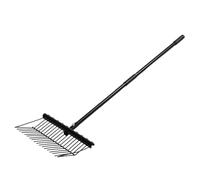 OVAQUIXI Fourche à Râteau Télescopique, 20 Dents, Fourche à Pas Réglable | Poignée en Métal avec Revêtement Antirouille, Convient à un Diamètre de 0,98 Pouce, pour le Nettoyage de la Paille et de