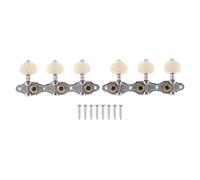 OVAQUIXI Guitar Tiners Machine Heads, 2 Set Alloy Tuning Keys 3L3R Classical Guitar Supplies avec 8 Vis 1:18 Ratio de Vitesse