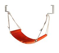 OVAQUIXI Hamac Réglable Sous le Bureau, Repose-Pied en Tissu de Coton, Sangle de Pied Suspendue avec Boulons Anti-secouement, pour le Bureau, les Voyages et la Maison