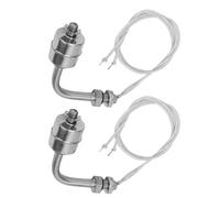 OVAQUIXI Interrupteur à Flotteur 2 Pièces, Capteur de Niveau D'eau en Forme de L, Interrupteur à Flotteur D'angle en Acier Inoxydable de 75mm pour la Détection du Niveau de Liquide