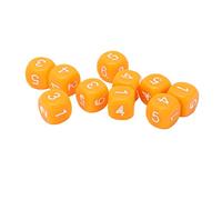 OVAQUIXI Jeu de Dés D'enseignement en Plastique Conception de Coin Rond 20 Pièces Outils de Jeu de société de Dés à 6 Côtés (Orange)