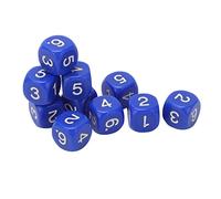 OVAQUIXI Jeu de Dés D'enseignement en Plastique Conception de Coin Rond 20 Pièces Outils de Jeu de société de Dés à 6 Côtés (Blue)