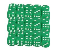 OVAQUIXI Jeu de Dés Portable Résistant aux Chocs, Jeu à 6 Faces, 30 Pièces, pour Jeux de société, Enseignement des Mathématiques (Green)