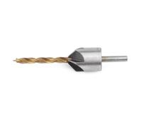 OVAQUIXI Jeu de Forets à Fraise en Acier pour le Travail du Bois, 10 Tailles, Outils pour la Menuiserie, Chanfreinage et Alésage de 3mm à 10mm (Simple 4mm + petite clé)