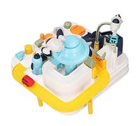 OVAQUIXI Jeu de Puzzle de Pistes de Voiture pour Les Tout-Petits, avec Palan et Barre Rotative, Idéal pour Renforcer la Confiance, Idéal pour Apprendre et