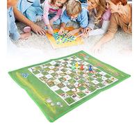 OVAQUIXI Jeu d'échecs en échelle de Serpent, Jeu de société Pliable Non tissé, 60 X 45 Cm, Jouet de Stratégie de Voyage Lavable avec Dés et Pièces pour Famille, Enfants, Adultes, en Intérieur et en