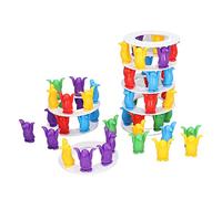 OVAQUIXI Jeu D'empilage de Blocs D'équilibrage Jeu de Tour de Pingouin coloré avec Dés pour Les Compétences de Stratégie de Coordination œil-Main 3 Ans et Enfants