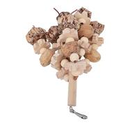 OVAQUIXI Jouet à Mâcher pour Perroquet, Jouet à Mâcher en Bois pour Oiseaux en Quête de Nourriture avec Texture de Broyage de Noix pour Soulager Le Stress et la santé du Bec, pour Cage à