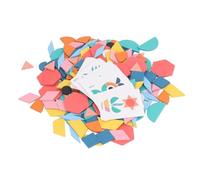 OVAQUIXI Jouet de Bloc de Modèle de Forme, Blocs de Construction de Puzzle Géométrique, Exercice de Compétences de Pensée Logique, Outil D'éducation Précoce, Tilleul, 24 Cartes, 180 de Construction