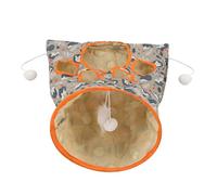 OVAQUIXI Jouet Tunnel pour Chat, Matériau en Polyester, 3 Couches Pliables avec des Motifs Amusants, Bruit de Bruissement, Idéal pour Les Jeux d'intérieur des Chats (hérisson Bleu)