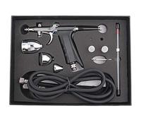 OVAQUIXI Kit Airbrush Kit Airbrush Set, avec 0,3/0,5/0,8 Mm Butes et 3 Tailles Conception Divisée pour la Peinture Modèle de Voiture en Cuir