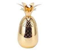 OVAQUIXI Kit de Barman Shaker à Cocktail en Forme D'ananas en Acier Inoxydable 500 Ml Grande capacité avec Polie Lisse pour Jus de Cocktails de Bar à Domicile (GOLD)