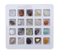 OVAQUIXI Kit de Collection de Roches 20 Pièces Kit D'éducation Scientifique pour Enfants Spécimens de Roches et de Minéraux avec Tableau D'identification pour (Ensemble indéfini de Couleurs