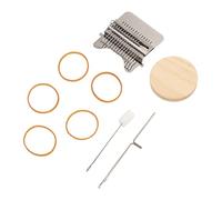 OVAQUIXI Kit de Mini Métier à Tisser à Repriser, Construction en Acier Inoxydable et en Bois, Outil de Réparation de Tissu Bricolage avec Planches à Crochet, élastiques, Accessoires d'artisanat (14