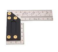 OVAQUIXI La Règle de carré de Travail du Bois, 100mm / 3.94in à Angle Droit L Règle Carrée en Acier Inoxydable Carpenter Outil de Mise en Page Carrée avec des Trous de Marquage
