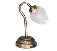 OVAQUIXI Lampe de Table Miniature à L'échelle 1:12, Modèle en Forme de Fleur, éclairage Doux, Lampe de Bureau pour Maison de Poupée Romantique, LED en Métal et Verre