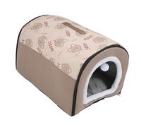 OVAQUIXI Lit de Niche Amovible et Lavable pour Chien, Facile D'entretien, Chaud en Hiver, pour Intérieur, Espace Généreux avec Espace privé pour une Utilisation Toute L'année en Velours Arctique + (L)