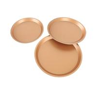 OVAQUIXI Lot de 3 Plaques à Pizza en Acier au Carbone à Conduction Thermique Uniforme 25,4 Cm, 27,9 Cm, 12 Plaques de Cuisson à Pizza pour les Réunions de Famille, Matériau Léger de qualité Supérieure