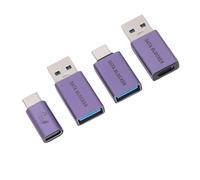 OVAQUIXI Lot de 4 Bloqueurs de Données USB, Charge Uniquement de Type C et A, Aucun Transfert de Données, Protection Anti-piratage pour Téléphones, Tablettes et Charge de Voiture,